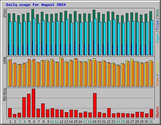 Daily usage for August 2024